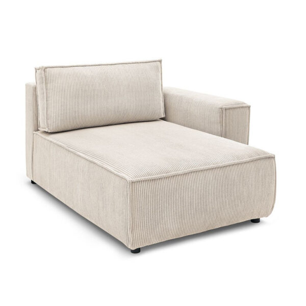 Méridienne modulable Bobochic NIHAD en velours côtelé beige, angle droit