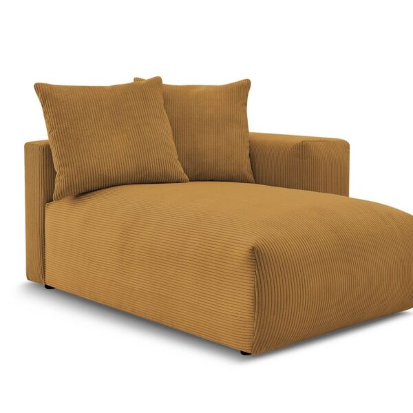 Méridienne BOBOCHIC VOLTAIRE jaune avec accoudoir en velours côtelé