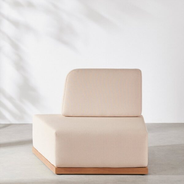 Méridienne SIDI BUSINESS gauche beige avec coussins déhoussables pour jardin