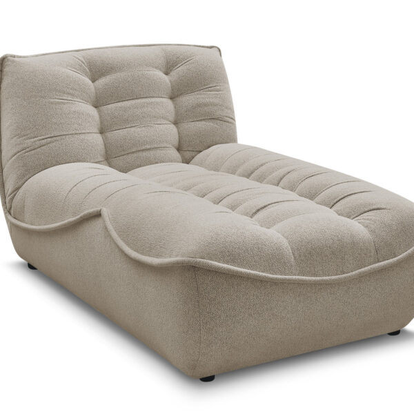 Méridienne BOBOCHIC SERENA en tissu chiné taupe pour canapé modulable