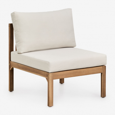 Module central Branson avec dossier en corde et pieds en bois d’acacia